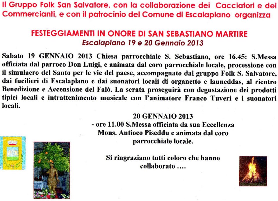 FESTEGGIAMENTI IN ONORE DI SAN SEBASTIANO MARTIRE