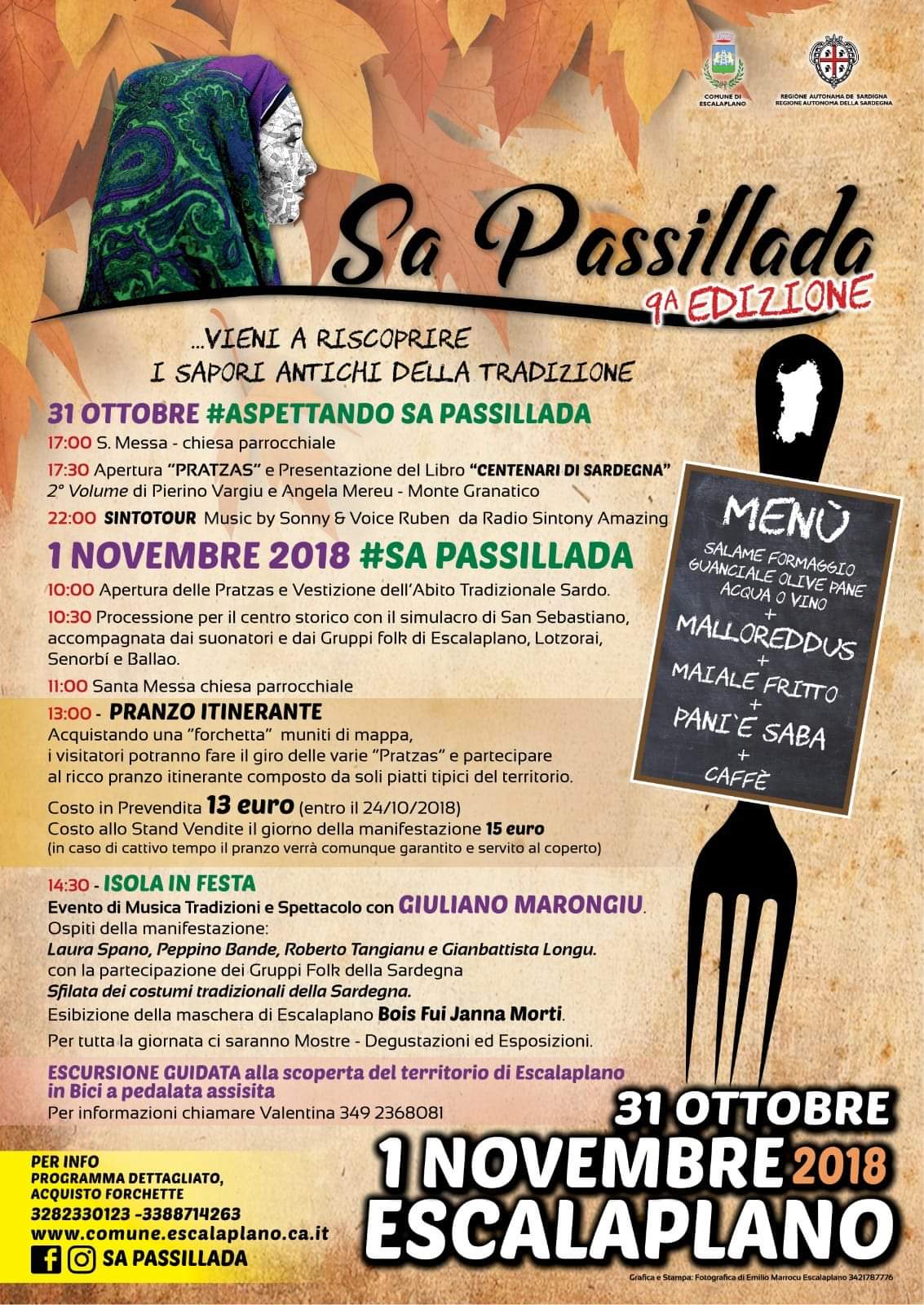 SA PASSILLADA - 9^ EDIZIONE - ESCALAPLANO 31 OTTOBRE 1° NOVEMBRE 2018
