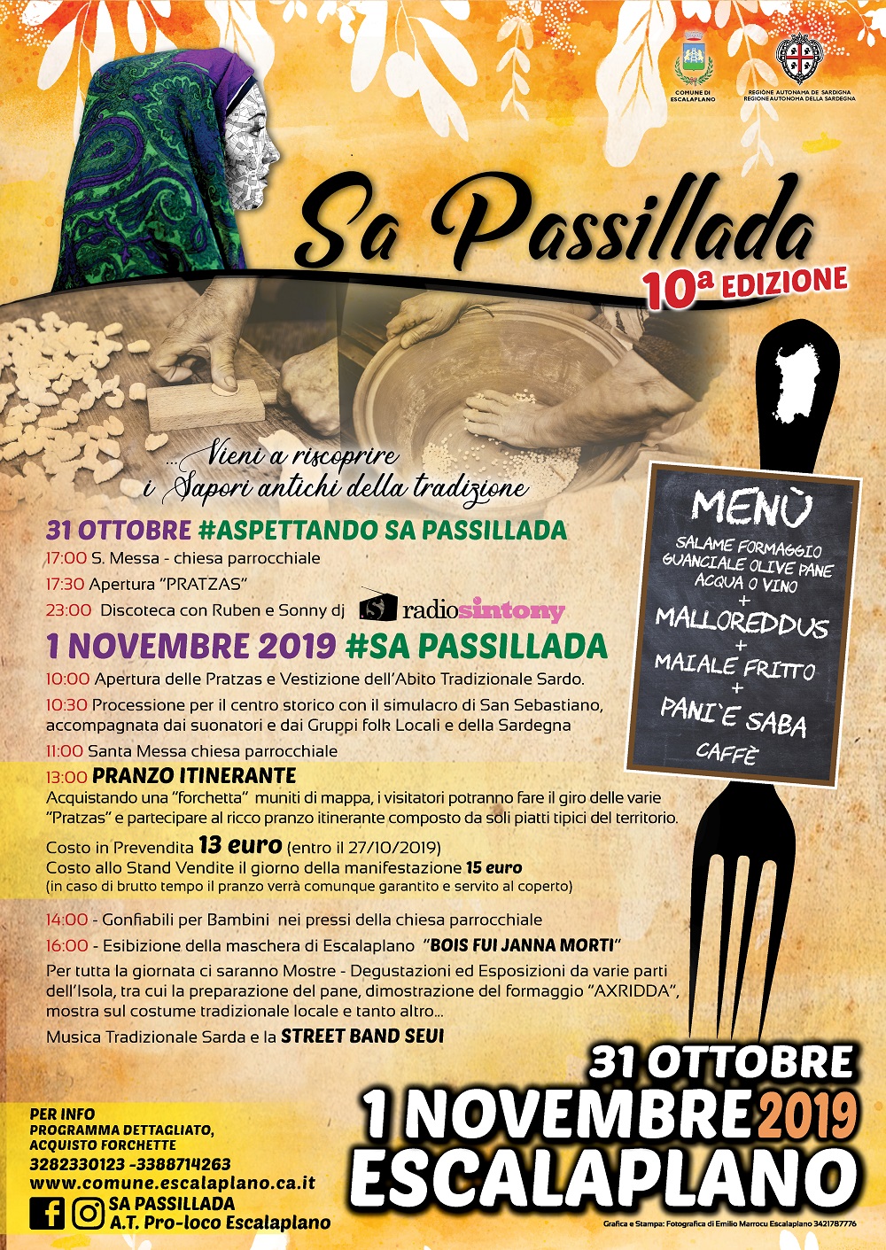 SA PASSILLADA - 10^ EDIZIONE - ESCALAPLANO 31 OTTOBRE 1° NOVEMBRE 2019